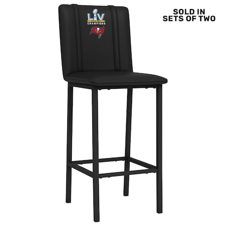 Dreamseat Bar Stool 500 with Tampa Bay Buccaneers Primary Super Bowl LV Logo, 2PK XZ500BSDBLK-PSNFL21048A